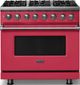 Viking® 5 Series 36" Valentine Pro Style Dual Fuel (NG) Range with Polished Chrome Trim-0