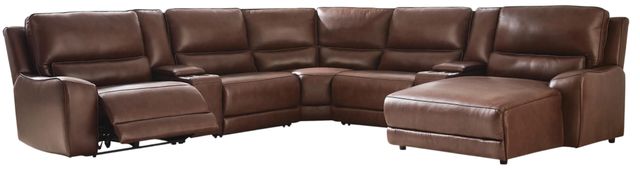 Signature Design by Ashley® Silverbrooke 7-Piece Canyon Power Reclining Right-Arm Facing Sectional with Chaise and Storage Consoles-0