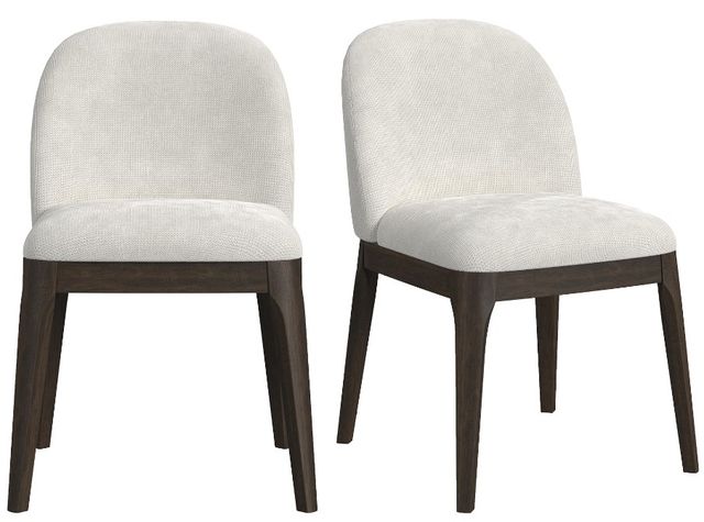 Elements International Sylvie Dark Brown/White Upholstered Dining Side Chair-2
