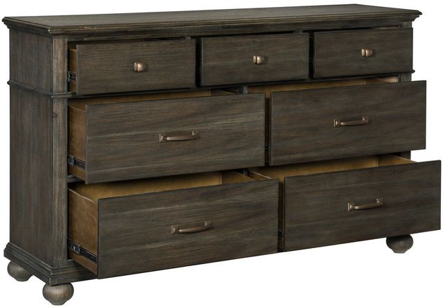 Mazin Furniture Motsinger Wire-Brushed Rustic Brown Dresser-2