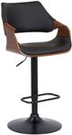 Armen Living Aspen Black/Brown Adjustable Swivel Bar Stool-0