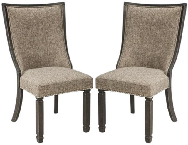 Signature Design by Ashley® Tyler Creek 2-Piece Black/Grayish Brown Upholstered Dining Side Chair-0