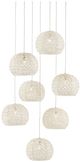 Currey & Company Piero Multi-Drop Painted Silver/White Pendant Lighting-1