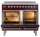 Ilve® Nostalgie II Noblesse 40'' Burgundy Pro Style Induction Range with Chrome Trim-2