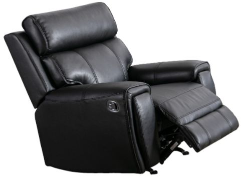 Mazin Furniture Carnegie Black Manual Rocker Recliner -1