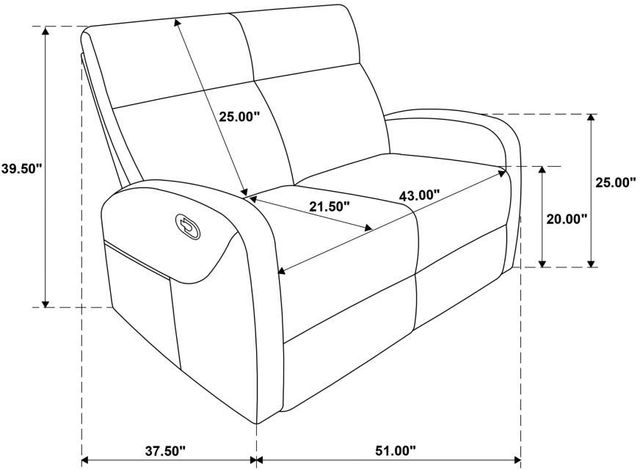 Coaster® Hamilton Charcoal Gray Manual Reclining Loveseat-3