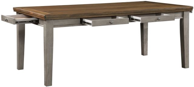 Mazin Furniture Tigard Cherry Top Dining Table with Gray Base-3