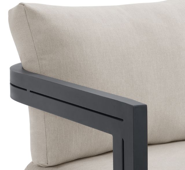 Elements International Playa Dark Gray/Olefin Beige Fabric/Metal Outdoor Chair-4