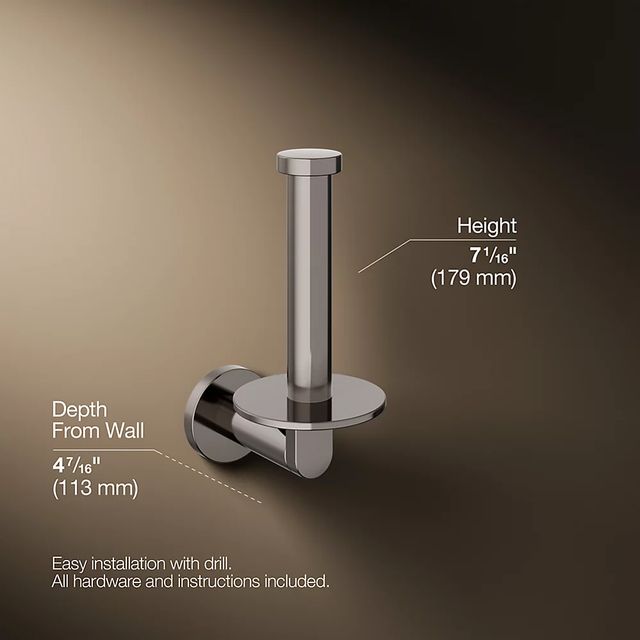 KOHLER® Composed® Vibrant Titanium Vertical Toilet Paper Holder-4