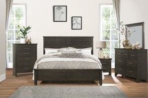 Mazin Furniture Blaire Farm Charcoal Gray Queen Bed-2