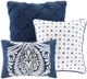 Olliix by Madison Park 6 Piece Indigo King/California King Vienna Reversible Coverlet Set-2
