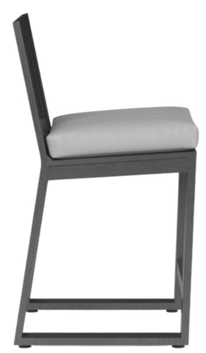 Sunset West Redondo Slate Aluminum Outdoor Counter Stool with Cast Silver Cushion-1