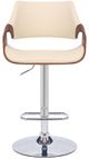 Armen Living Aspen Chrome/Cream Adjustable Swivel Bar Stool-1