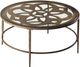 HH2 Home Marsala Glass Top Coffee Table with Bronze Metal Base-0