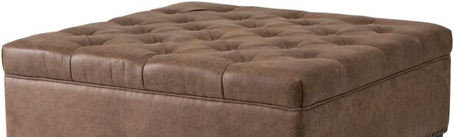 Olliix by Madison Park Brown Lindsey Tufted Square Cocktail Ottoman-1