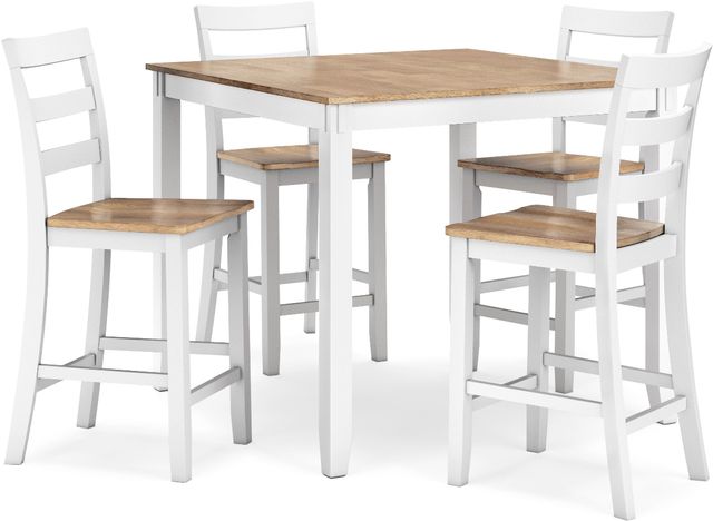 Signature Design by Ashley® Gesthaven 5-Piece Natural/White Counter Height Dining Table Set-0