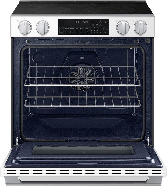 Samsung Bespoke 30" White Glass Smart Slide-In Electric Range with Illuminated Precision Knobs-1