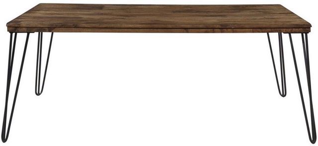 Mazin Furniture Kellson Rustic Oak Coffee Table with Black Hairpin Legs -0