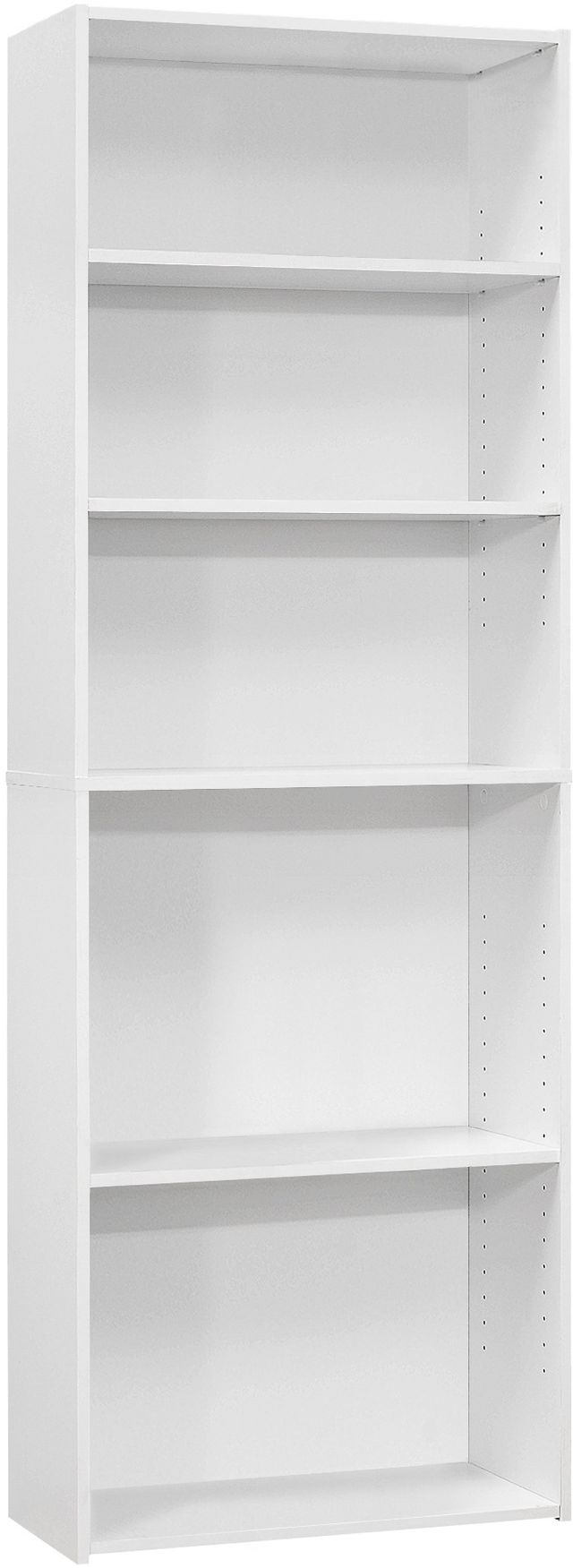 Monarch Specialties Inc. 72"H White 5 Shelves Bookcase-0