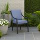 GatherCraft Charlotte Baltic Brown/Splendor Denim Aluminum Outdoor Dining Arm Chair-5