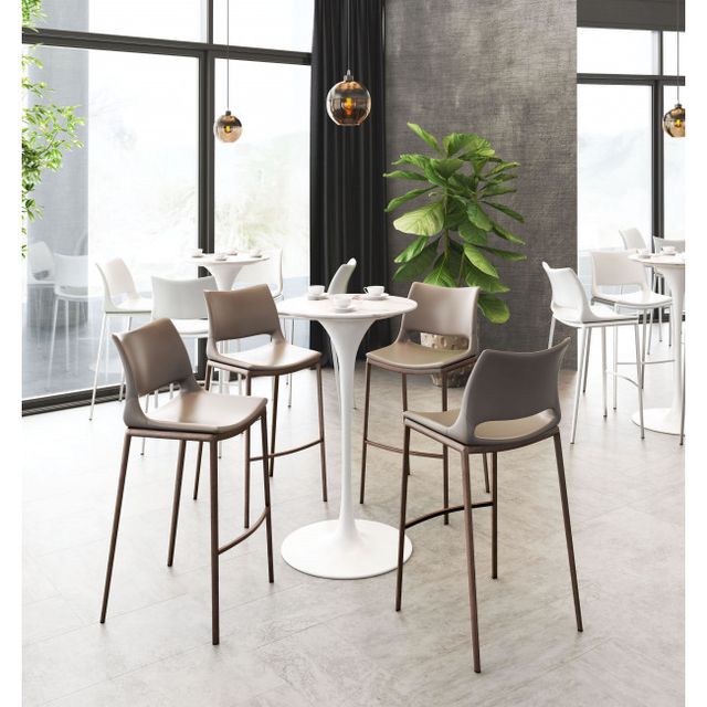 Zuo® Modern Ace Light Pink/Silver Bar Chair-3