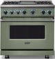 Viking® 7 Series 36" Eucalyptus Pro Style Dual Fuel Range with Griddle-3