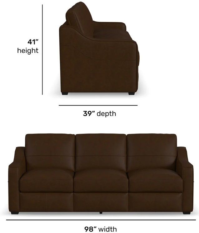 Flexsteel® Hudson Woodland Leather Sofa-4