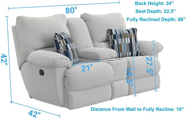 Catnapper® Lenny Winter Power Reclining Loveseat with Console-1
