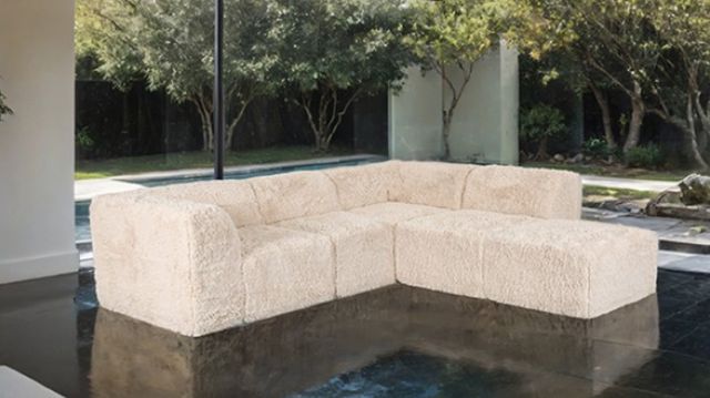 Furniture of America® Nappi Sand L-Shape Sofa Sectional-2