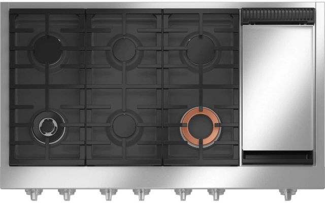 Café™ 48" Matte Black Gas Rangetop with 6 Burners and Integrated Griddle-1