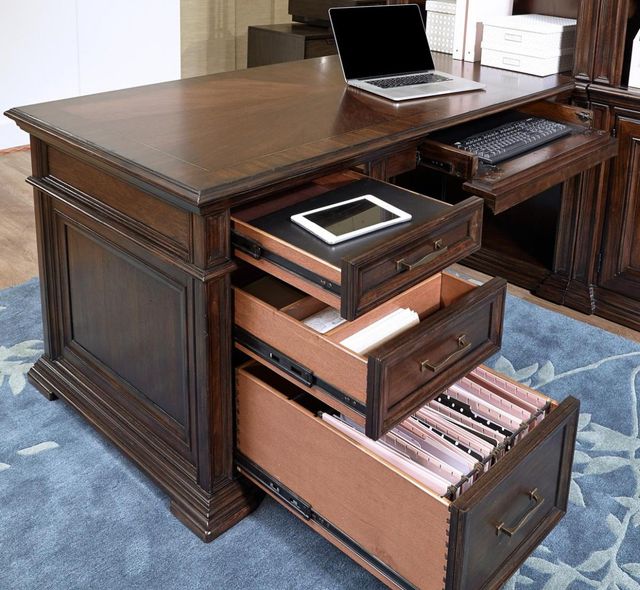 aspenhome® Grand Classic Tobacco Peninsula Desk-1