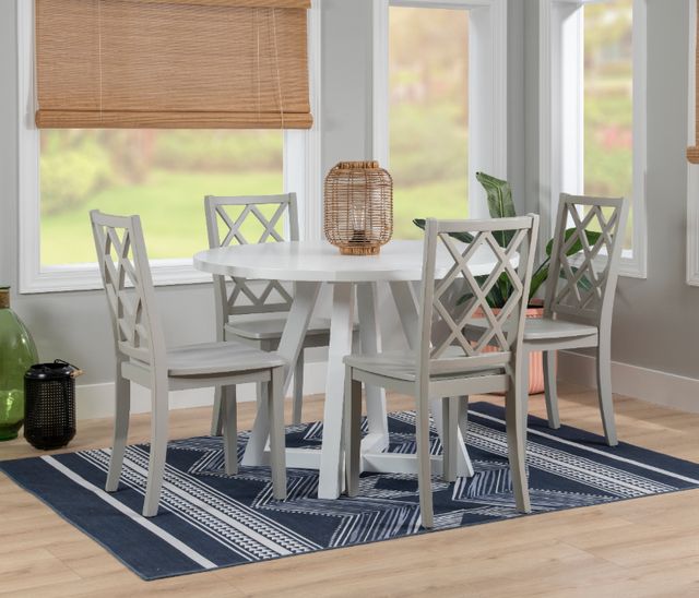 Powell® Maui 5-Piece Gray/White Round Dining Set-1