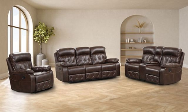 Furniture of America® Osias Brown Manual Reclining Sofa-2