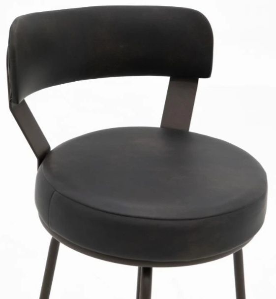 International Furniture Direct Maison Black/Blacksmithing Matte Black 30'' Barstool-4