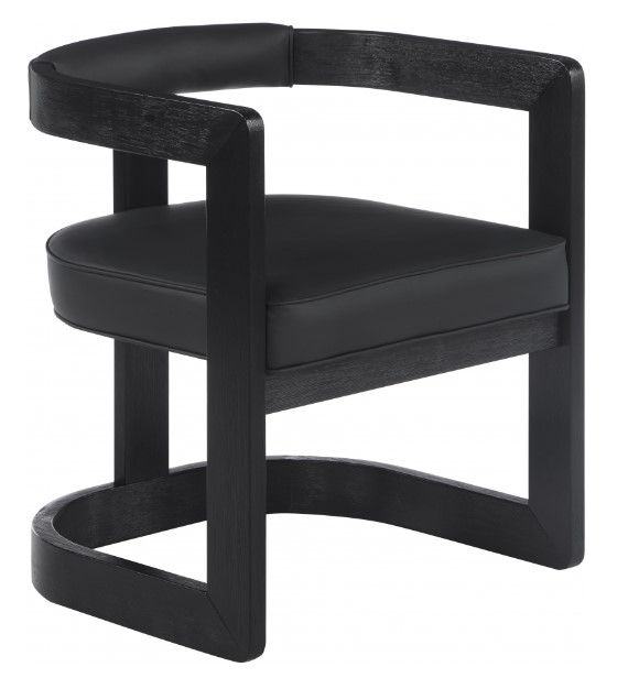 Meridian Furniture Mancheste Black Vegan Leather Dining Arm Chair-0