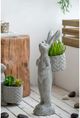 A & B Home Gray Rabbit Planter-5