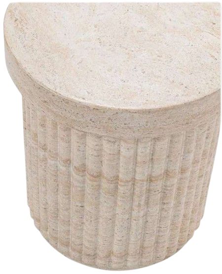 Classic Home Selah Beige Concrete/Fiber Glass Outdoor Stool-3