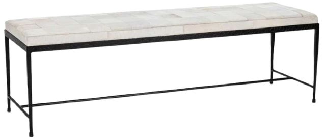 Classic Home Achen Hide Ivory Bench-0