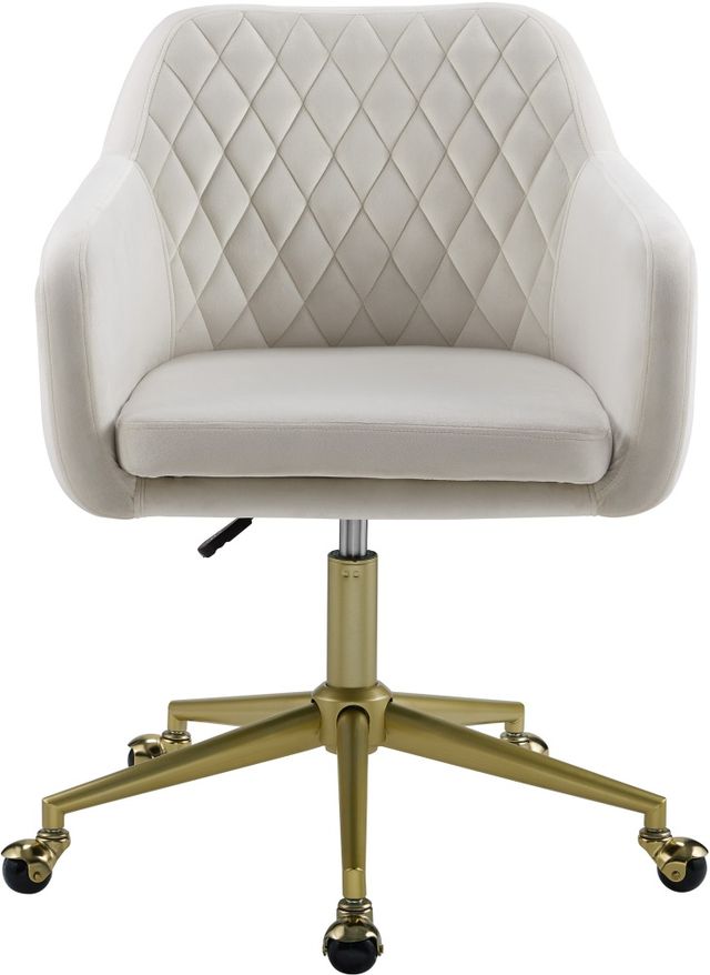 Linon Vance Off-White Quilted Office Chair-2