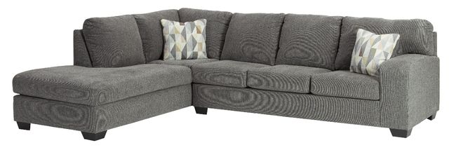 Benchcraft® Dalhart 2-Piece Charcoal Left-Arm Facing Sofa Sectional and Chaise-0