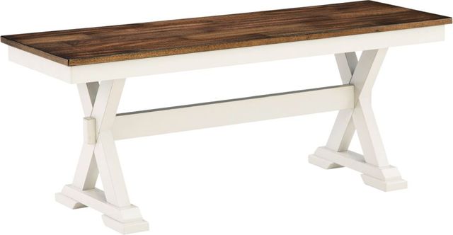 Signature Design by Ashley® Jendanton Antique White/Brown Large Dining Bench-0