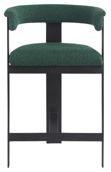 Meridian Furniture Romeo Green Boucle Counter Stool-1