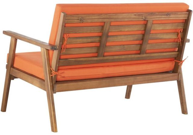Linon Cosgrove 4-Piece Orange Fabric/Wooden Outdoor Patio Chat Set-3