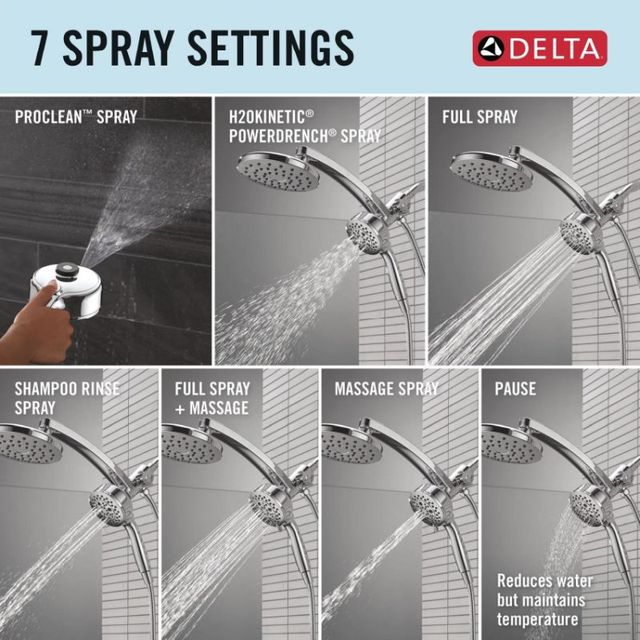 Delta Universal Showering PivotPro™ Lumicoat® Chrome 2.5 GPM 3-in-1 Combination Shower -3