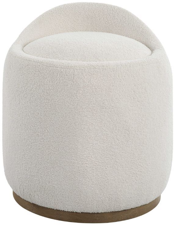 Uttermost® Swirl White Swivel Sheepskin Ottoman-3