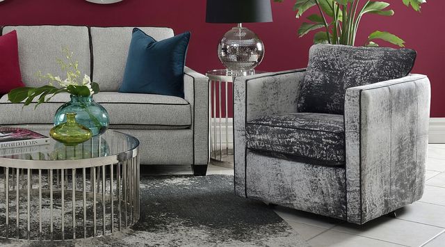 Decor-Rest® Furniture LTD 3050 Gray Swivel Chair-3