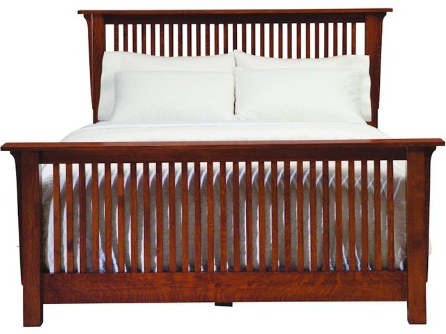 Mavin Customizable American Craftsman Queen Spindle Bed with High Footboard-2
