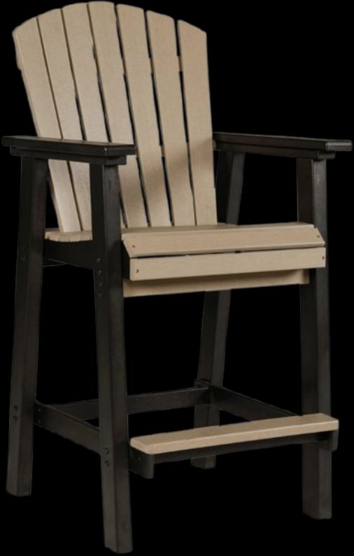 Signature Design by Ashley® Fairen Trail Black/Driftwood Polyethylene/Stainless Steel Outdoor Tall Barstool