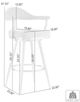 Armen Living Justin Anchor Gray/Gold Swivel Bar Stool-2