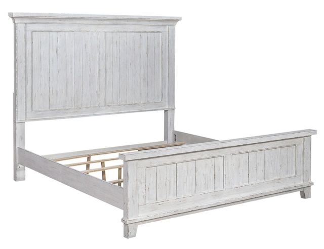 Liberty Furniture River Place Riverstone White Queen Panel Bed-0